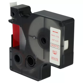   Dymo 40915, D1 helyettesítő címkeszalag (Fehér alapon Piros) - Utángyártott