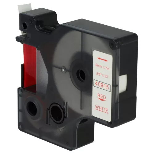 Dymo 40915, D1 helyettesítő címkeszalag (Fehér alapon Piros) - Utángyártott