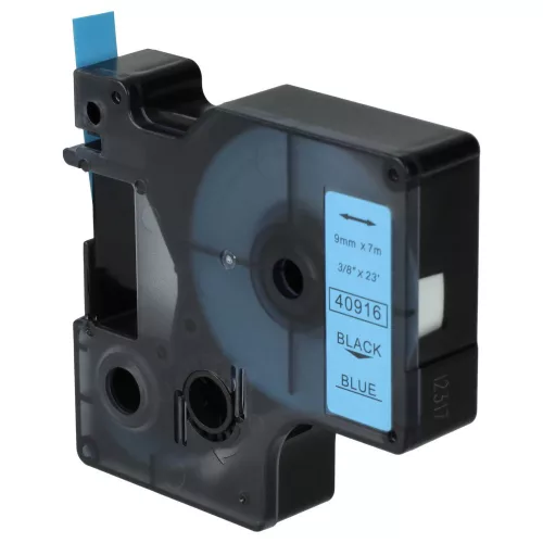 Dymo 40916, D1 helyettesítő címkeszalag (Kék alapon Fekete) - Utángyártott