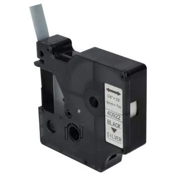   Dymo 40922, D1 helyettesítő címkeszalag (Ezüst alapon Fekete) - Utángyártott
