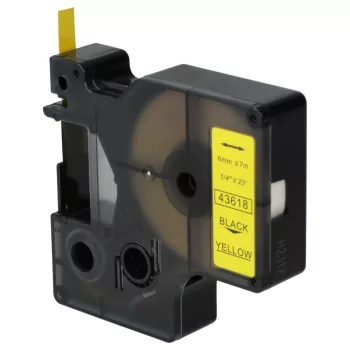   Dymo 43618, D1 helyettesítő címkeszalag (Sárga alapon Fekete) - Utángyártott