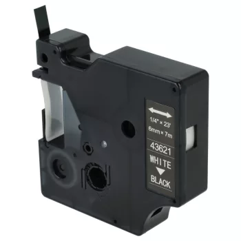   Dymo 43621, D1 helyettesítő címkeszalag (Fekete alapon Fehér) - Utángyártott