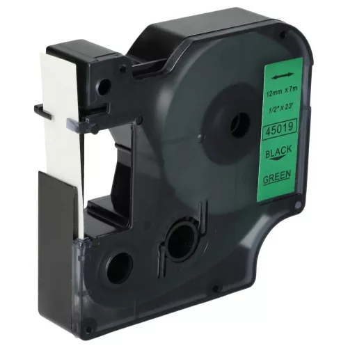 Dymo 45019, D1 helyettesítő címkeszalag (Zöld alapon Fekete) - Utángyártott