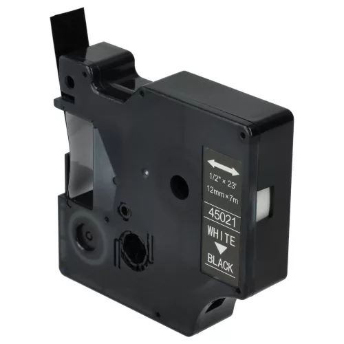 Dymo 45021, D1 helyettesítő címkeszalag (Fekete alapon Fehér) - Utángyártott