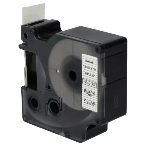 Dymo 45800, D1 helyettesítő címkeszalag (Átlátszó alapon Fekete) - Utángyártott