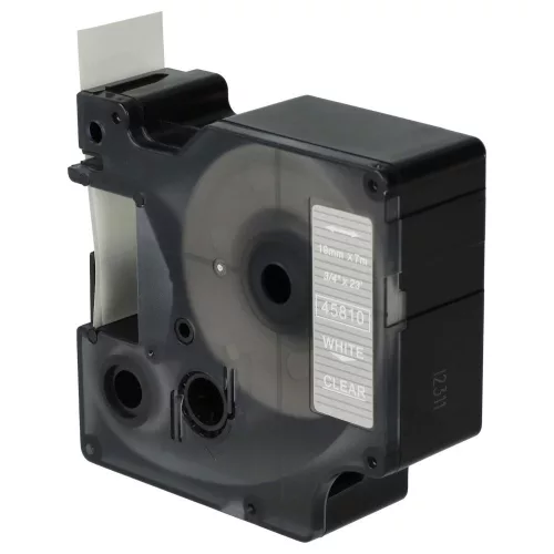 Dymo 45810, D1 helyettesítő címkeszalag (Átlátszó alapon Fehér) - Utángyártott