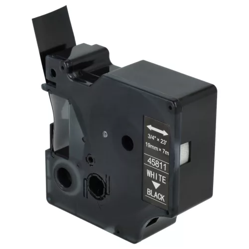 Dymo 45811, D1 helyettesítő címkeszalag (Fekete alapon Fehér) - Utángyártott