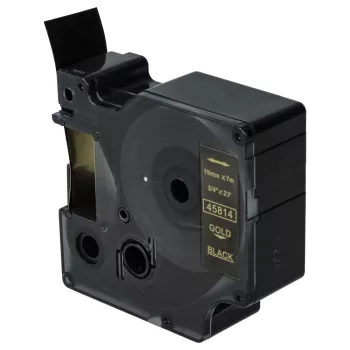   Dymo 45814, D1 helyettesítő címkeszalag (Fekete alapon Arany) - Utángyártott