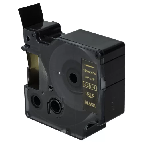 Dymo 45814, D1 helyettesítő címkeszalag (Fekete alapon Arany) - Utángyártott