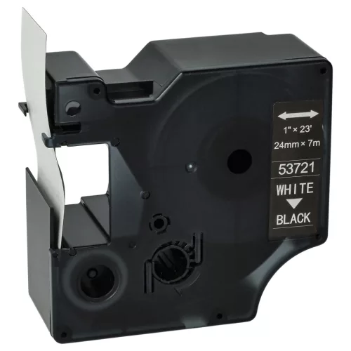 Dymo 53721, D1 helyettesítő címkeszalag (Fekete alapon Fehér) - Utángyártott