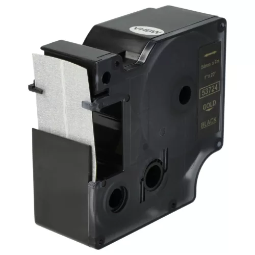 Dymo 53724, D1 helyettesítő címkeszalag (Fekete alapon Arany) - Utángyártott