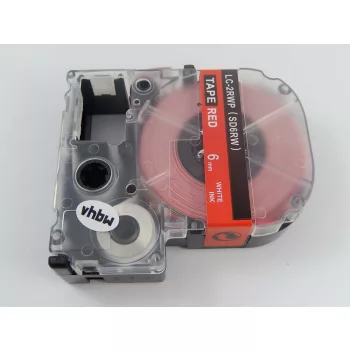   KingJim SD6RW helyettesítő címkeszalag (Piros alapon Fehér) - Utángyártott