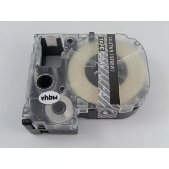   KingJim ST6SW helyettesítő címkeszalag (Átlátszó alapon Fehér) - Utángyártott