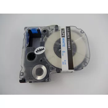   KingJim SS6BW helyettesítő címkeszalag (Fehér alapon Kék) - Utángyártott