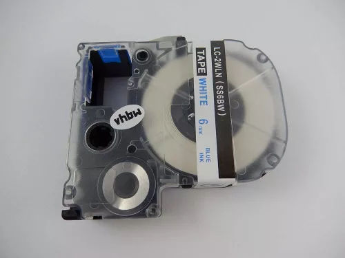 KingJim SS6BW helyettesítő címkeszalag (Fehér alapon Kék) - Utángyártott