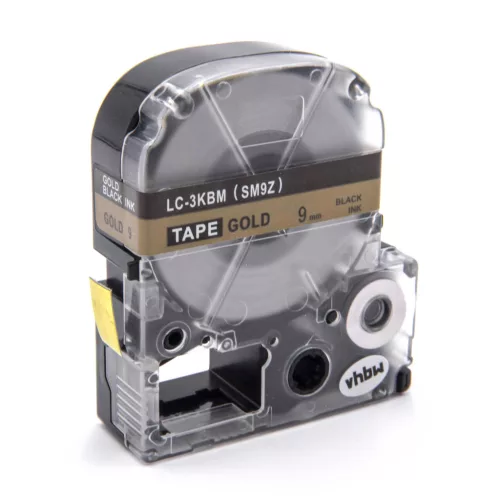 KingJim SM9Z helyettesítő címkeszalag (Arany alapon Fekete) - Utángyártott