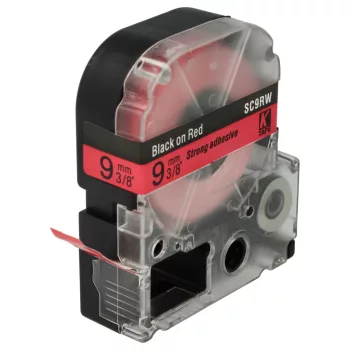   KingJim SC9RW helyettesítő címkeszalag (Piros alapon Fekete) - Utángyártott