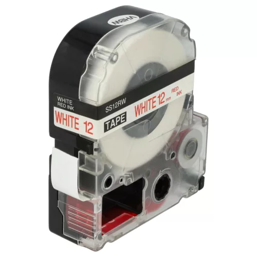KingJim SS12RW helyettesítő címkeszalag (Fehér alapon Piros) - Utángyártott