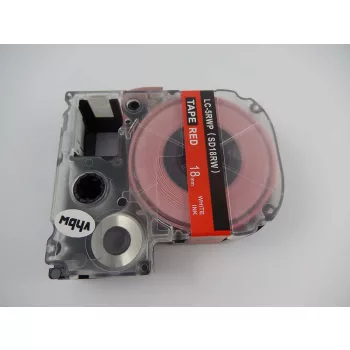   KingJim SD18RW helyettesítő címkeszalag (Piros alapon Fehér) - Utángyártott