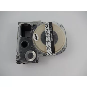   KingJim ST18KW helyettesítő címkeszalag (Átlátszó alapon Fekete) - Utángyártott