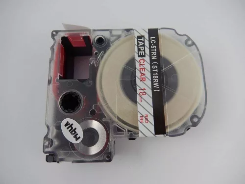 KingJim ST18RW helyettesítő címkeszalag (Átlátszó alapon Piros) - Utángyártott