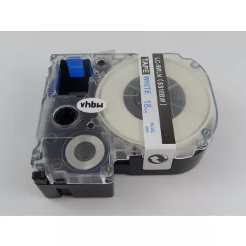   KingJim SS18BW helyettesítő címkeszalag (Fehér alapon Kék) - Utángyártott