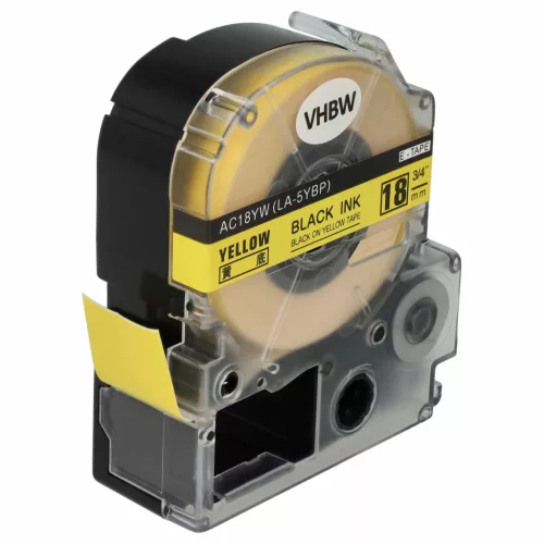 KingJim SC18YW helyettesítő címkeszalag (Sárga alapon Fekete) - Utángyártott