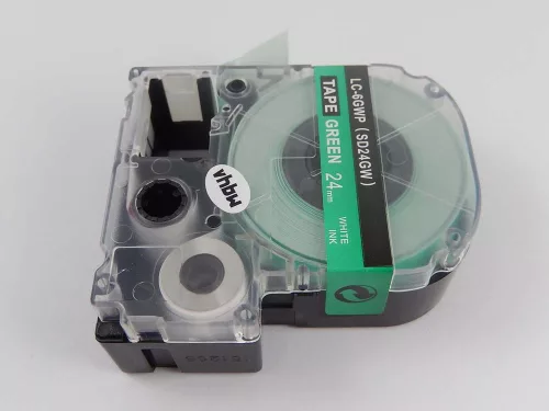 KingJim SD24GW helyettesítő címkeszalag (Zöld alapon Fehér) - Utángyártott