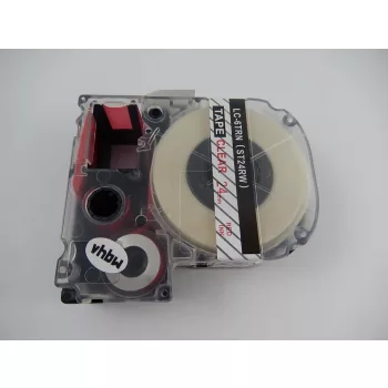   KingJim ST24RW helyettesítő címkeszalag (Átlátszó alapon Piros) - Utángyártott