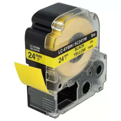 KingJim SC24YW helyettesítő címkeszalag (Sárga alapon Fekete) - Utángyártott
