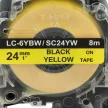 KingJim SC24YW helyettesítő címkeszalag (Sárga alapon Fekete) - Utángyártott