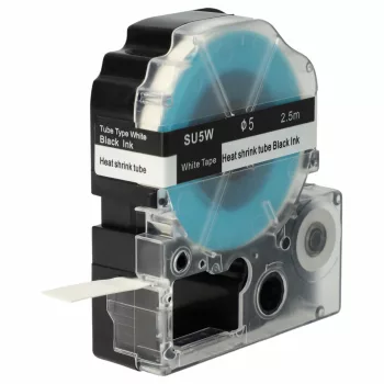   Epson LK-4WBA5, SU5W helyettesítő zsugorcső tekercs (Fehér alapon Fekete) - Utángyártott