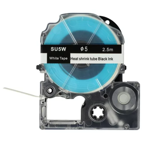 Epson LK-4WBA5, SU5W helyettesítő zsugorcső tekercs (Fehér alapon Fekete) - Utángyártott