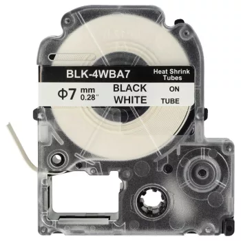   Epson LK-5WBA7, SU7W helyettesítő zsugorcső tekercs (Fehér alapon Fekete) - Utángyártott