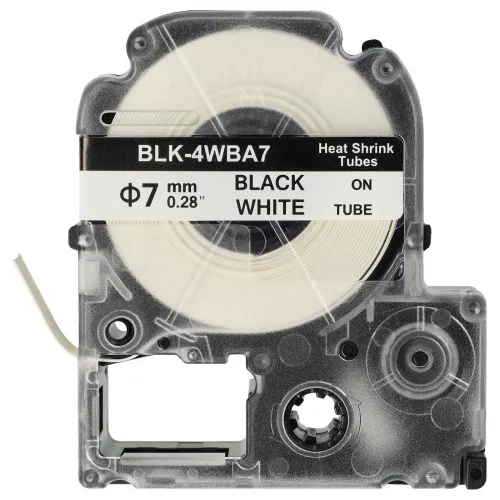 Epson LK-5WBA7, SU7W helyettesítő zsugorcső tekercs (Fehér alapon Fekete) - Utángyártott