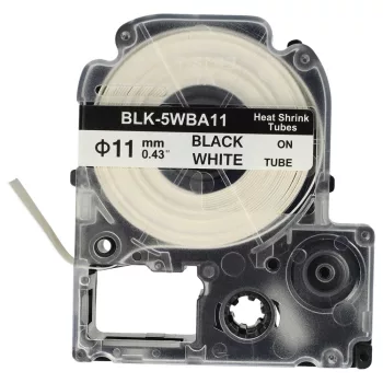   Epson LK-6WBA11, SU11W helyettesítő zsugorcső tekercs (Fehér alapon Fekete) - Utángyártott