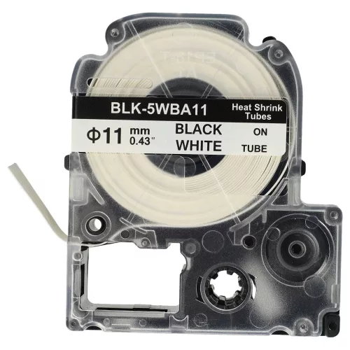 Epson LK-6WBA11, SU11W helyettesítő zsugorcső tekercs (Fehér alapon Fekete) - Utángyártott