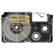 Casio XR-12GD, XR-12GD1 helyettesítő címkeszalag (Arany alapon Fekete) - Utángyártott