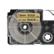 Casio XR-12GD, XR-12GD1 helyettesítő címkeszalag (Arany alapon Fekete) - Utángyártott