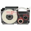 Casio XR-12WER, XR-12WER1 helyettesítő címkeszalag (Fehér alapon Piros) - Utángyártott