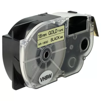   Casio XR-18GD, XR-18GD1 helyettesítő címkeszalag (Arany alapon Fekete) - Utángyártott