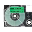 Casio XR-9GN, XR-9GN1 helyettesítő címkeszalag (Zöld alapon Fekete) - Utángyártott