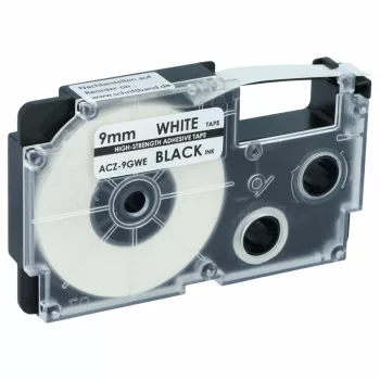   Casio XR-9GWE helyettesítő címkeszalag (Fehér alapon Fekete) - Utángyártott