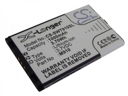 Switel M910 készülékhez mobiltelefon akkumulátor (Li-Ion, 3.7V, 1000mAh / 3.7Wh) - Utángyártott