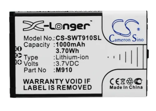 Switel M910 készülékhez mobiltelefon akkumulátor (Li-Ion, 3.7V, 1000mAh / 3.7Wh) - Utángyártott