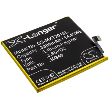   Motorola KG40 helyettesítő mobiltelefon akkumulátor (Li-Polymer, 3.85V, 3800mAh / 14.63Wh) - Utángyártott