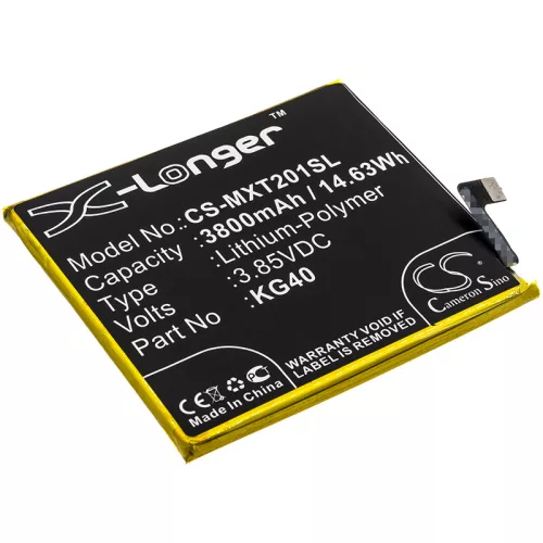 Motorola KG40 helyettesítő mobiltelefon akkumulátor (Li-Polymer, 3.85V, 3800mAh / 14.63Wh) - Utángyártott