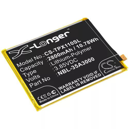 Neffos NBL-35A3000 helyettesítő mobiltelefon akkumulátor (Li-Polymer, 3.85V, 2800mAh / 10.78Wh) - Utángyártott