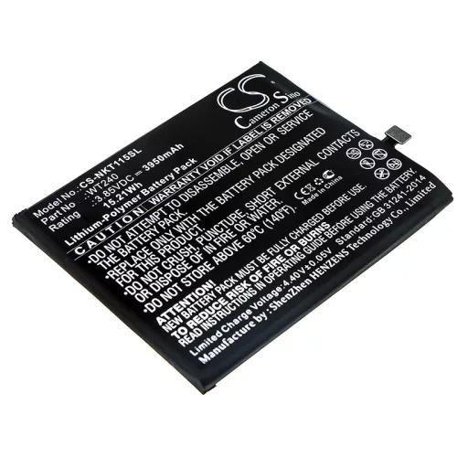 Nokia WT240 helyettesítő mobiltelefon akkumulátor (Li-Polymer, 3.85V, 3950mAh / 15.21Wh) - Utángyártott