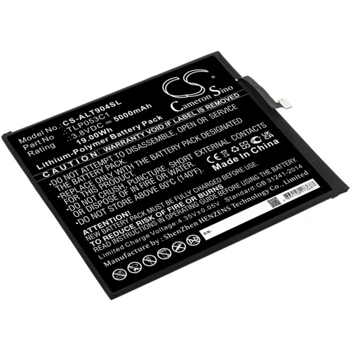 Alcatel TLP053C1 helyettesítő tablet akkumulátor (Li-Polymer, 3.8V, 5000mAh / 19Wh) - Utángyártott